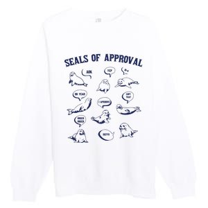 Seals Of Approval Funny Retro Premium Crewneck Sweatshirt