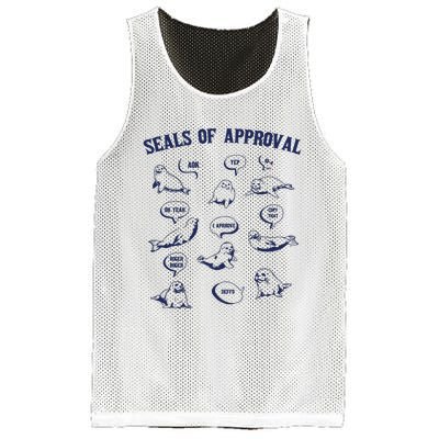 Seals Of Approval Funny Retro Mesh Reversible Basketball Jersey Tank