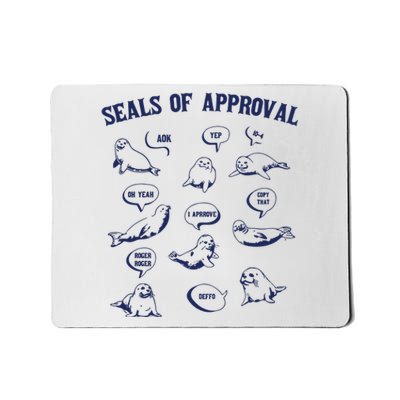 Seals Of Approval Funny Retro Mousepad