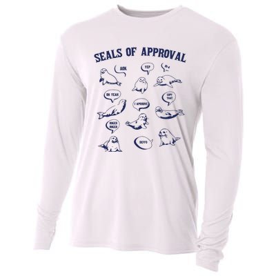 Seals Of Approval Funny Retro Cooling Performance Long Sleeve Crew