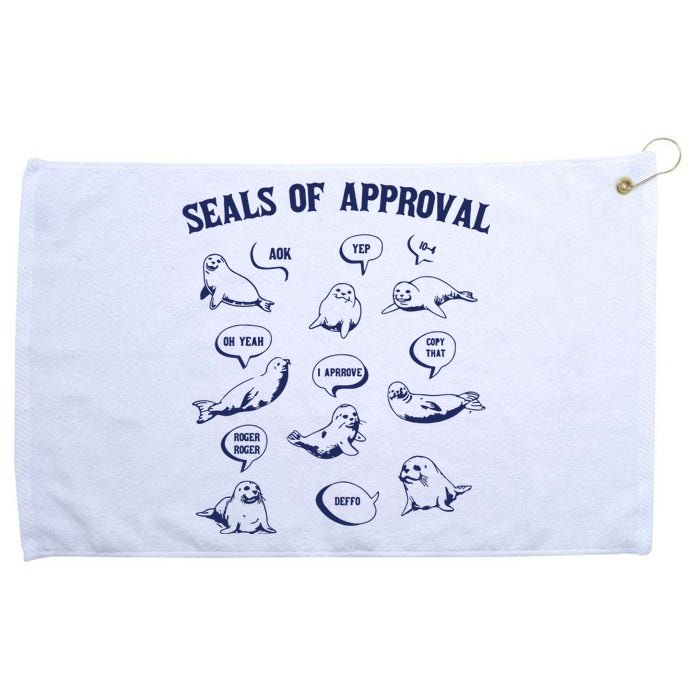 Seals Of Approval Funny Retro Grommeted Golf Towel