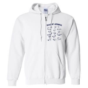 Seals Of Approval Funny Retro Full Zip Hoodie