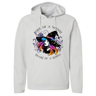 Soul Of A Witch Heart Of A Hippie Performance Fleece Hoodie