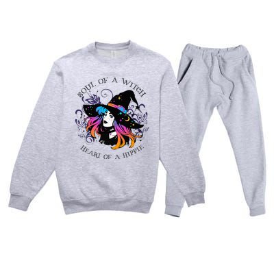 Soul Of A Witch Heart Of A Hippie Premium Crewneck Sweatsuit Set