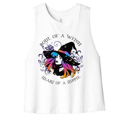 Soul Of A Witch Heart Of A Hippie Women's Racerback Cropped Tank