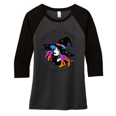 Soul Of A Witch Heart Of A Hippie Women's Tri-Blend 3/4-Sleeve Raglan Shirt