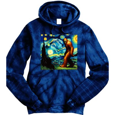 Sasquatch On A Starry Night – Squatch Van Gogh Funny Bigfoot Tie Dye Hoodie