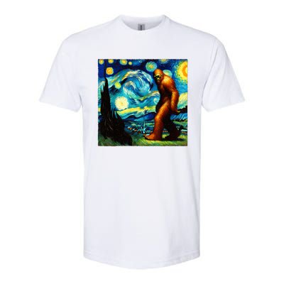 Sasquatch On A Starry Night – Squatch Van Gogh Funny Bigfoot Softstyle® CVC T-Shirt