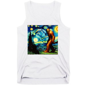 Sasquatch On A Starry Night – Squatch Van Gogh Funny Bigfoot Tank Top