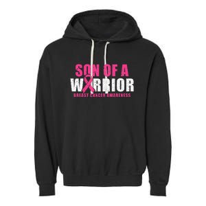 Son Of A Warrior Breast Cancer Awareness Garment-Dyed Fleece Hoodie