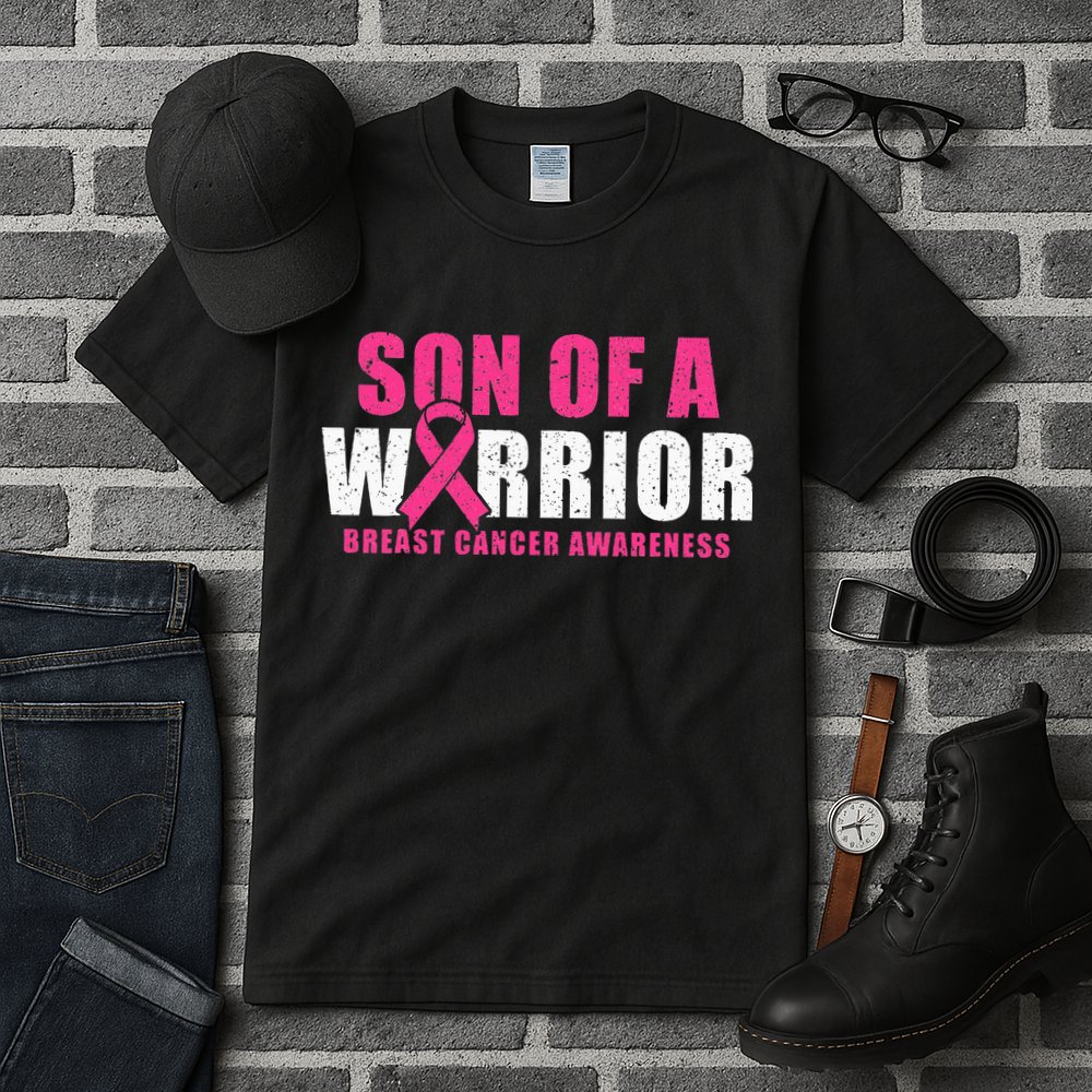 Son Of A Warrior Breast Cancer Awareness Tall T-Shirt