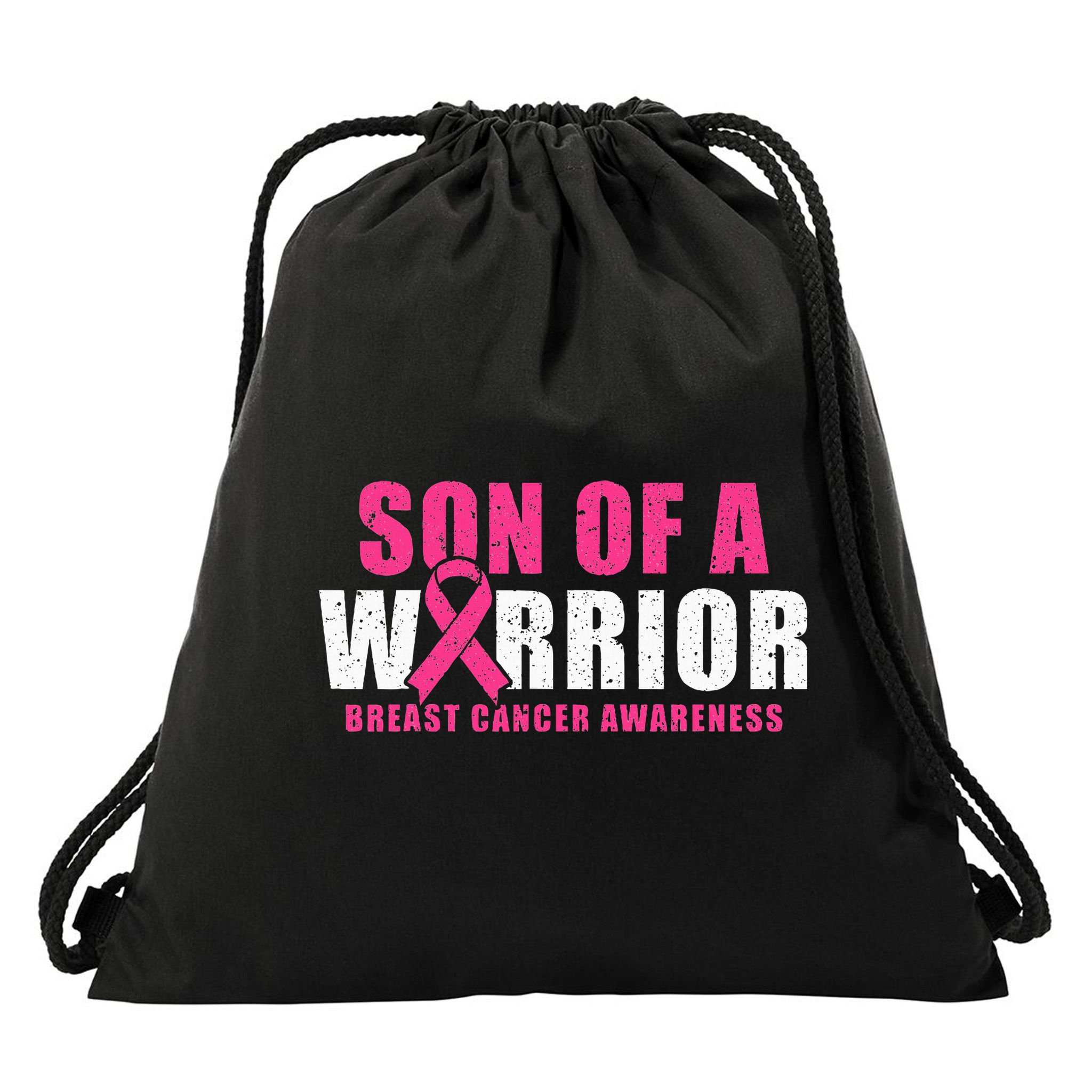 Son Of A Warrior Breast Cancer Awareness Drawstring Bag