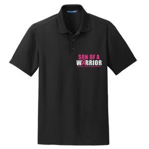 Son Of A Warrior Breast Cancer Awareness Dry Zone Grid Polo