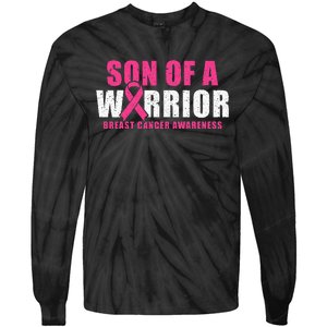 Son Of A Warrior Breast Cancer Awareness Tie-Dye Long Sleeve Shirt