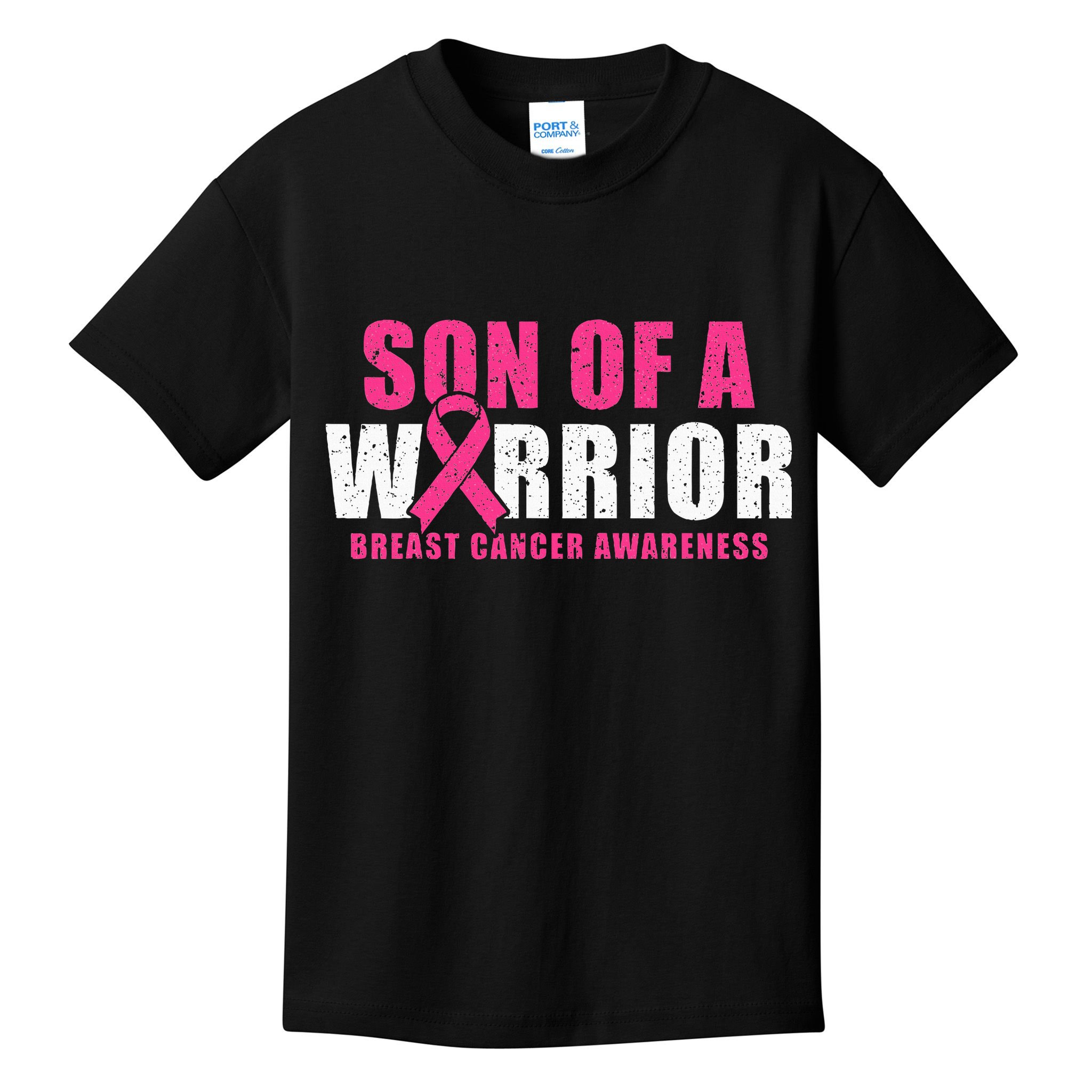 Son Of A Warrior Breast Cancer Awareness Kids T-Shirt