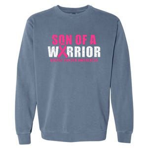 Son Of A Warrior Breast Cancer Awareness Garment-Dyed Sweatshirt