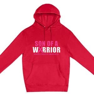 Son Of A Warrior Breast Cancer Awareness Premium Pullover Hoodie