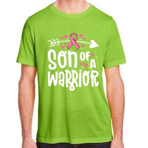 Son Of A Warrior Family Breast Cancer Gift Pink Ribbon Gift Adult ChromaSoft Performance T-Shirt