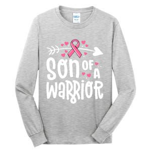 Son Of A Warrior Family Breast Cancer Gift Pink Ribbon Gift Tall Long Sleeve T-Shirt