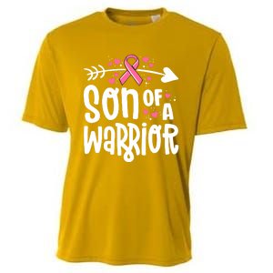 Son Of A Warrior Family Breast Cancer Gift Pink Ribbon Gift Cooling Performance Crew T-Shirt