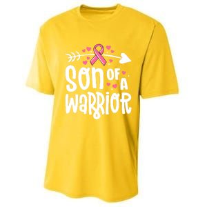 Son Of A Warrior Family Breast Cancer Gift Pink Ribbon Gift Performance Sprint T-Shirt