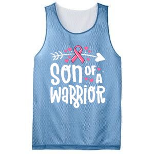 Son Of A Warrior Family Breast Cancer Gift Pink Ribbon Gift Mesh Reversible Basketball Jersey Tank