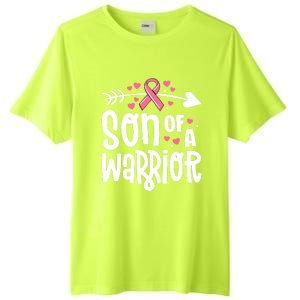 Son Of A Warrior Family Breast Cancer Gift Pink Ribbon Gift Tall Fusion ChromaSoft Performance T-Shirt