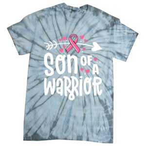 Son Of A Warrior Family Breast Cancer Gift Pink Ribbon Gift Tie-Dye T-Shirt