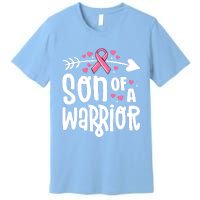 Son Of A Warrior Family Breast Cancer Gift Pink Ribbon Gift Premium T-Shirt