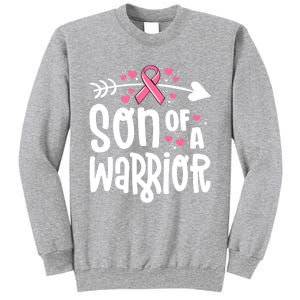 Son Of A Warrior Family Breast Cancer Gift Pink Ribbon Gift Sweatshirt