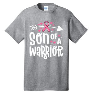 Son Of A Warrior Family Breast Cancer Gift Pink Ribbon Gift Tall T-Shirt