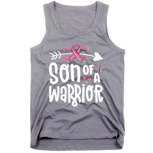 Son Of A Warrior Family Breast Cancer Gift Pink Ribbon Gift Tank Top