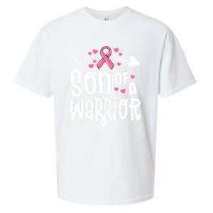 Son Of A Warrior Family Breast Cancer Gift Pink Ribbon Gift Sueded Cloud Jersey T-Shirt