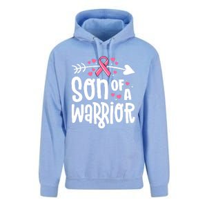 Son Of A Warrior Family Breast Cancer Gift Pink Ribbon Gift Unisex Surf Hoodie