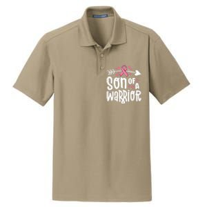 Son Of A Warrior Family Breast Cancer Gift Pink Ribbon Gift Dry Zone Grid Polo