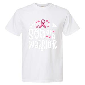 Son Of A Warrior Family Breast Cancer Gift Pink Ribbon Gift Garment-Dyed Heavyweight T-Shirt