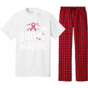 Son Of A Warrior Family Breast Cancer Gift Pink Ribbon Gift Pajama Set