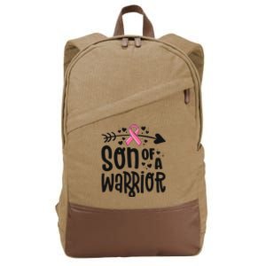 Son Of A Warrior Family Breast Cancer Gift Pink Ribbon Meaningful Gift Cotton Canvas Backpack