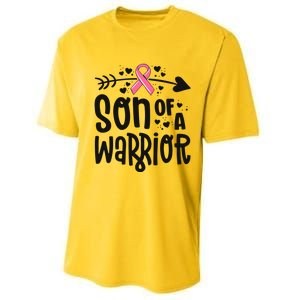 Son Of A Warrior Family Breast Cancer Gift Pink Ribbon Meaningful Gift Performance Sprint T-Shirt