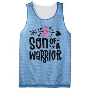 Son Of A Warrior Family Breast Cancer Gift Pink Ribbon Meaningful Gift Mesh Reversible Basketball Jersey Tank