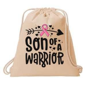 Son Of A Warrior Family Breast Cancer Gift Pink Ribbon Meaningful Gift Drawstring Bag