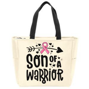 Son Of A Warrior Family Breast Cancer Gift Pink Ribbon Meaningful Gift Zip Tote Bag