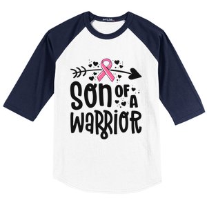 Son Of A Warrior Family Breast Cancer Gift Pink Ribbon Meaningful Gift Baseball Sleeve Shirt