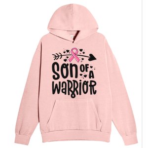 Son Of A Warrior Family Breast Cancer Gift Pink Ribbon Meaningful Gift Urban Pullover Hoodie