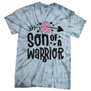 Son Of A Warrior Family Breast Cancer Gift Pink Ribbon Meaningful Gift Tie-Dye T-Shirt