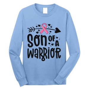 Son Of A Warrior Family Breast Cancer Gift Pink Ribbon Meaningful Gift Long Sleeve Shirt