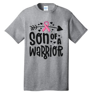 Son Of A Warrior Family Breast Cancer Gift Pink Ribbon Meaningful Gift Tall T-Shirt