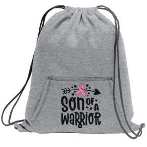 Son Of A Warrior Family Breast Cancer Gift Pink Ribbon Meaningful Gift Sweatshirt Cinch Pack Bag