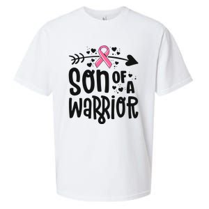 Son Of A Warrior Family Breast Cancer Gift Pink Ribbon Meaningful Gift Sueded Cloud Jersey T-Shirt