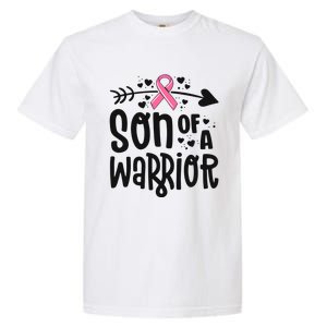 Son Of A Warrior Family Breast Cancer Gift Pink Ribbon Meaningful Gift Garment-Dyed Heavyweight T-Shirt